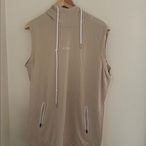 Avine Sleeveless Tan Hoodie